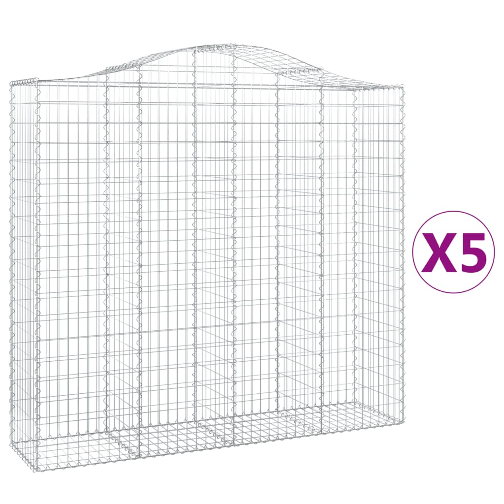 Schanskorven 5 St Gewelfd 200X50X180/200 Cm Ijzer 200 x 50 x 180/200 cm