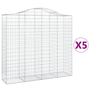 Schanskorven 5 St Gewelfd 200X50X180/200 Cm Ijzer 200 x 50 x 180/200 cm