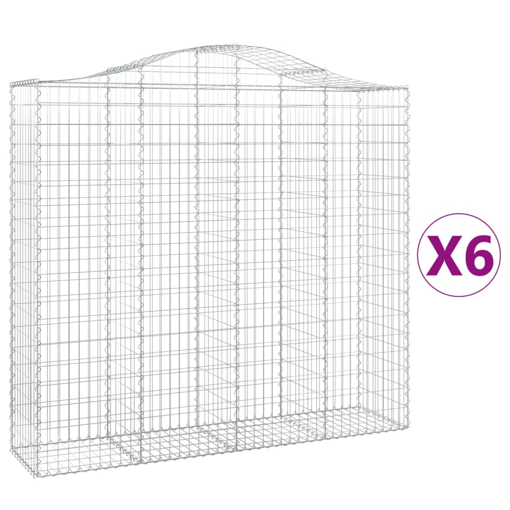 Schanskorven 6 St Gewelfd 200X50X180/200 Cm Ijzer 200 x 50 x 180/200 cm
