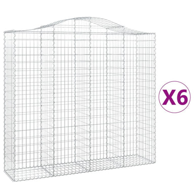 Schanskorven 6 St Gewelfd 200X50X180/200 Cm Ijzer 200 x 50 x 180/200 cm