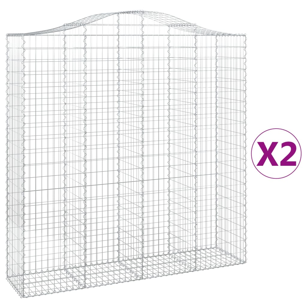 Schanskorven 2 St Gewelfd 200X50X200/220 Cm Ijzer 200 x 50 x 200/220 cm