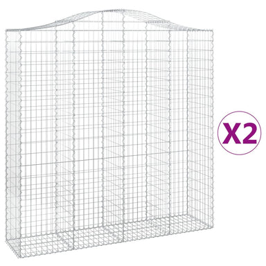 Schanskorven 2 St Gewelfd 200X50X200/220 Cm Ijzer 200 x 50 x 200/220 cm