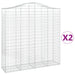 Schanskorven 2 St Gewelfd 200X50X200/220 Cm Ijzer 200 x 50 x 200/220 cm