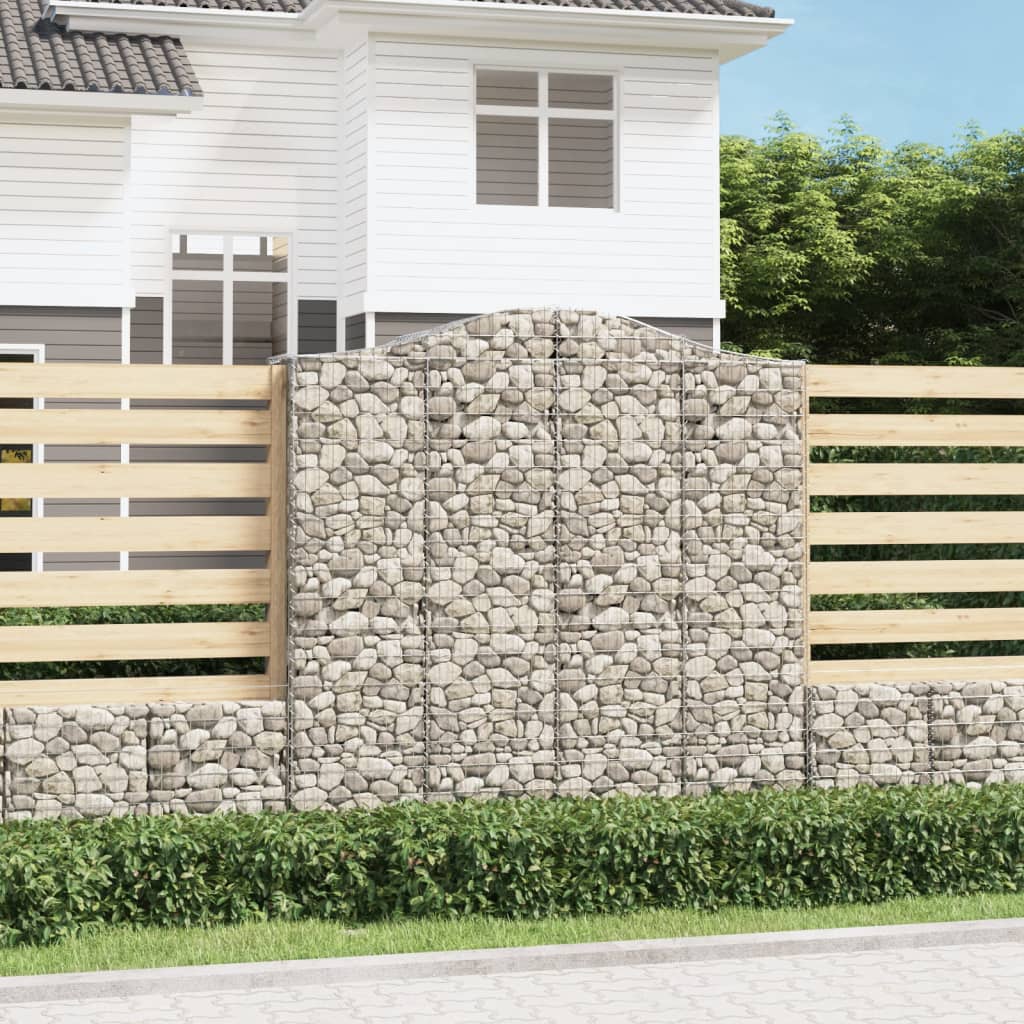 Schanskorven 2 St Gewelfd 200X50X200/220 Cm Ijzer 200 x 50 x 200/220 cm
