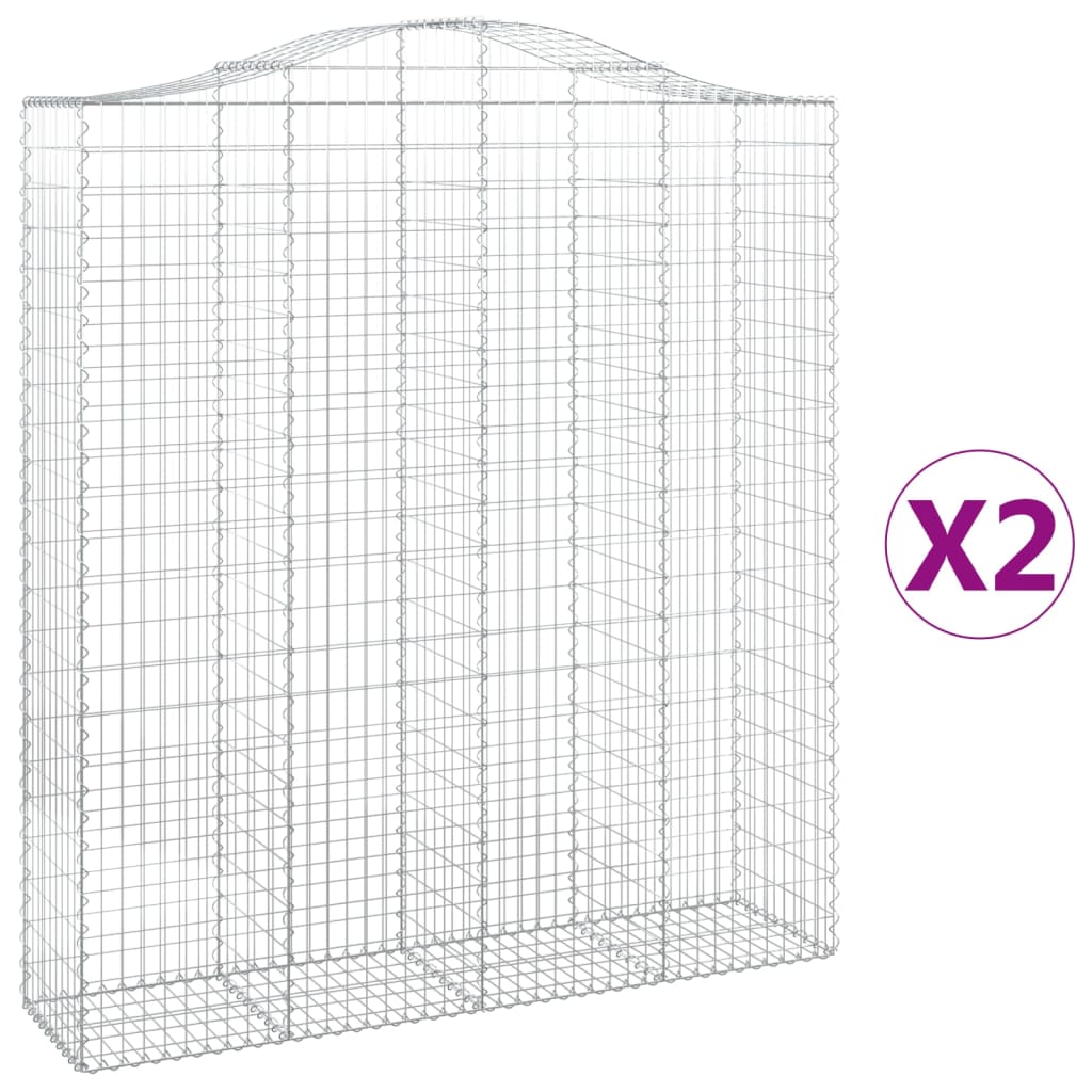 Schanskorven 2 St Gewelfd 200X50X220/240 Cm Ijzer 200 x 50 x 220/240 cm