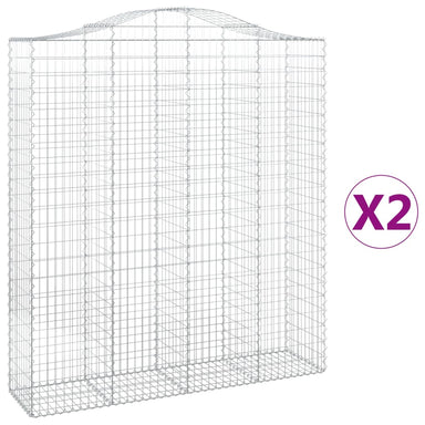 Schanskorven 2 St Gewelfd 200X50X220/240 Cm Ijzer 200 x 50 x 220/240 cm