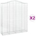 Schanskorven 2 St Gewelfd 200X50X220/240 Cm Ijzer 200 x 50 x 220/240 cm