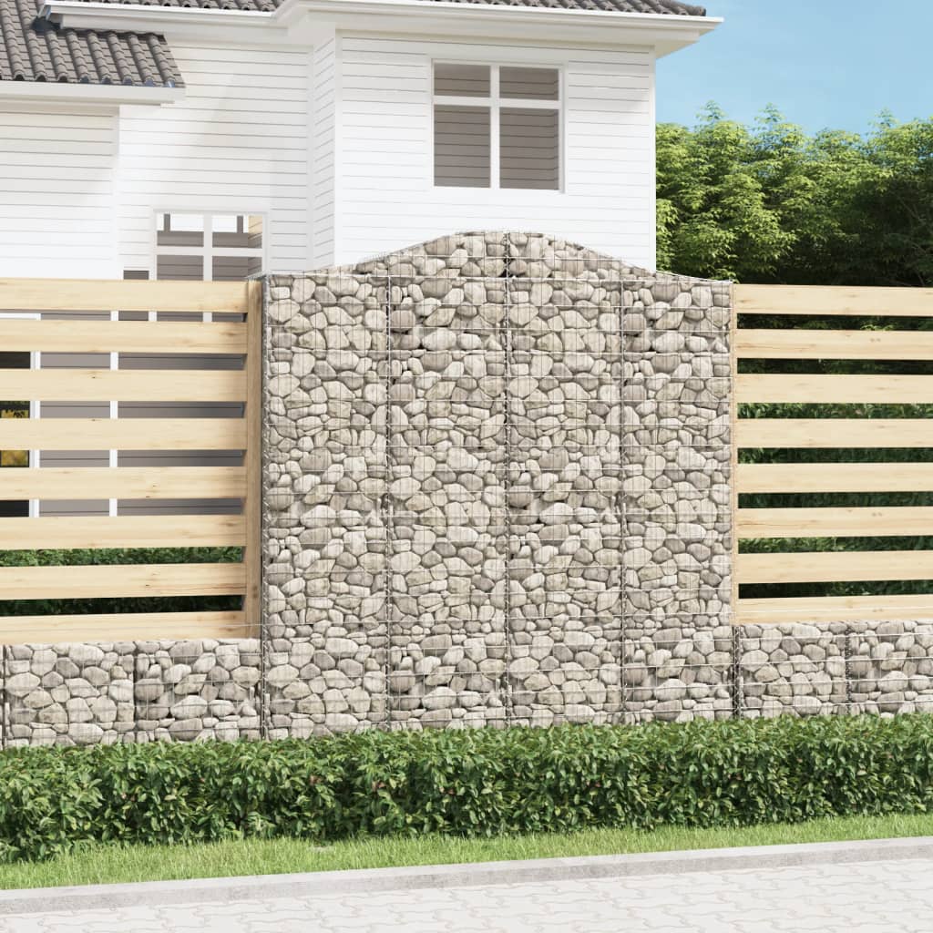 Schanskorven 2 St Gewelfd 200X50X220/240 Cm Ijzer 200 x 50 x 220/240 cm