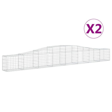 Schanskorven 2 St Gewelfd 400X30X40/60 Cm Ijzer 400 x 30 x 40/60 cm