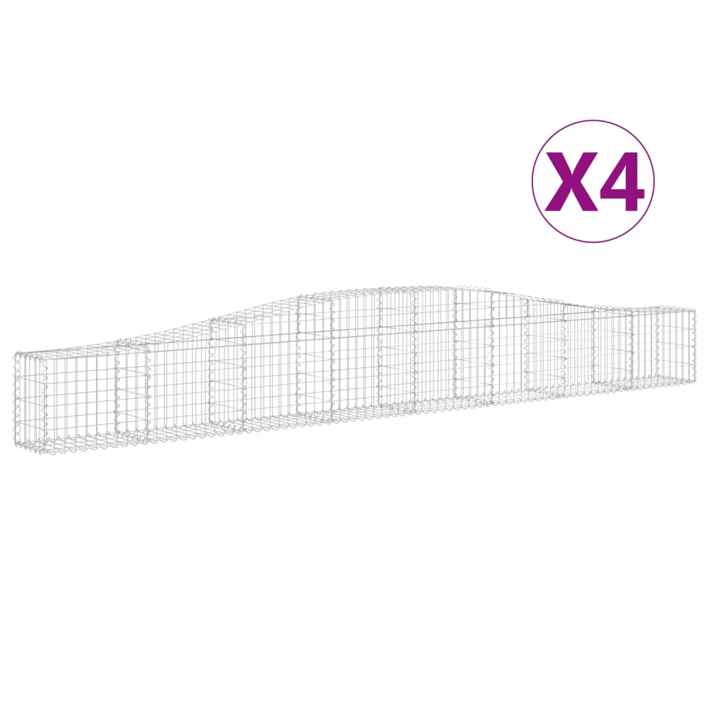 Schanskorven 4 St Gewelfd 400X30X40/60 Cm Ijzer 400 x 30 x 40/60 cm
