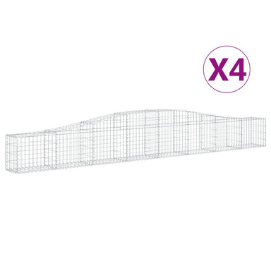 Schanskorven 4 St Gewelfd 400X30X40/60 Cm Ijzer 400 x 30 x 40/60 cm