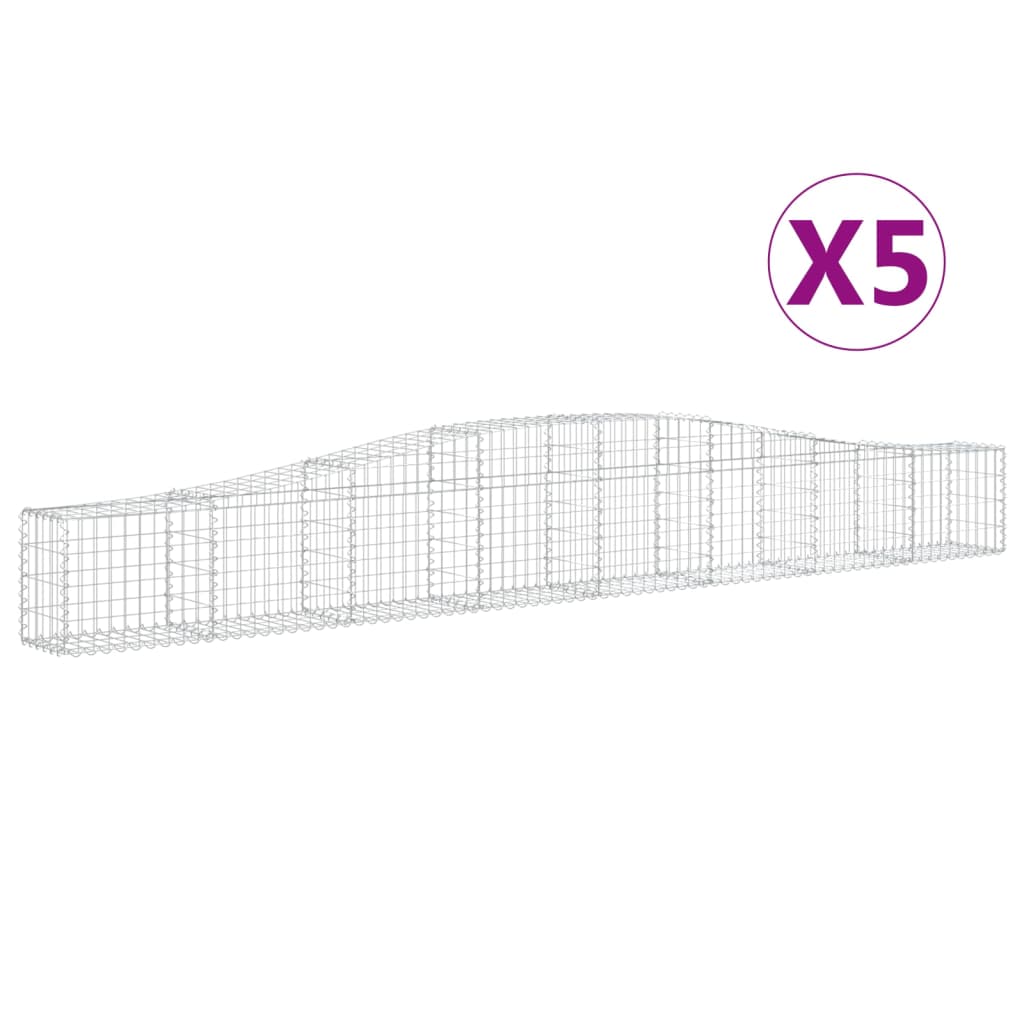Schanskorven 5 St Gewelfd 400X30X40/60 Cm Ijzer 400 x 30 x 40/60 cm
