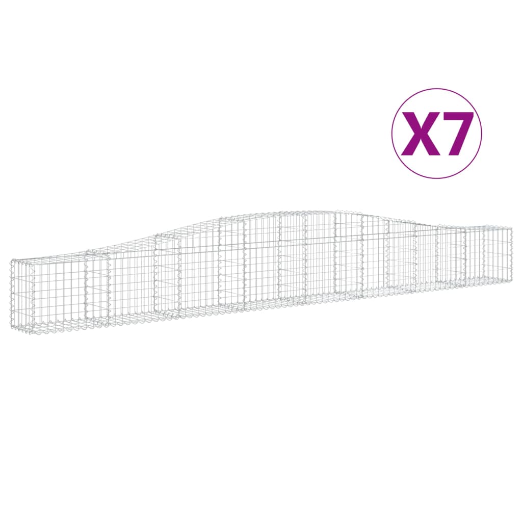 Schanskorven 7 St Gewelfd 400X30X40/60 Cm Ijzer 400 x 30 x 40/60 cm
