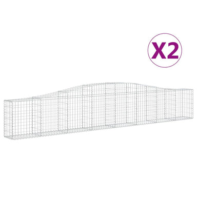 Schanskorven 2 St Gewelfd 400X30X60/80 Cm Ijzer 400 x 30 x 60/80 cm