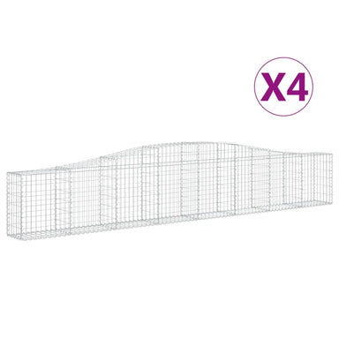 Schanskorven 4 St Gewelfd 400X30X60/80 Cm Ijzer 400 x 30 x 60/80 cm
