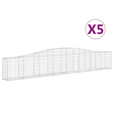 Schanskorven 5 St Gewelfd 400X30X60/80 Cm Ijzer 400 x 30 x 60/80 cm