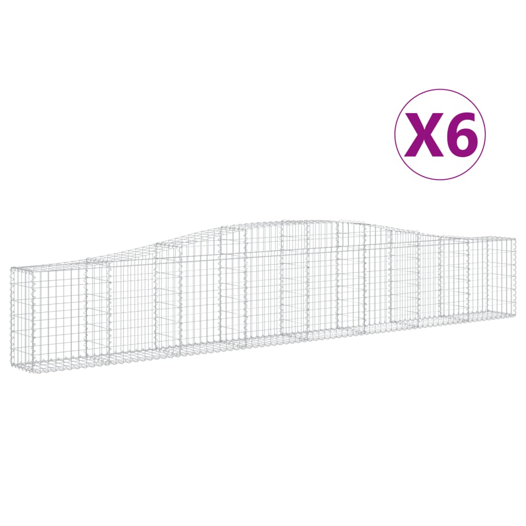 Schanskorven 6 St Gewelfd 400X30X60/80 Cm Ijzer 400 x 30 x 60/80 cm