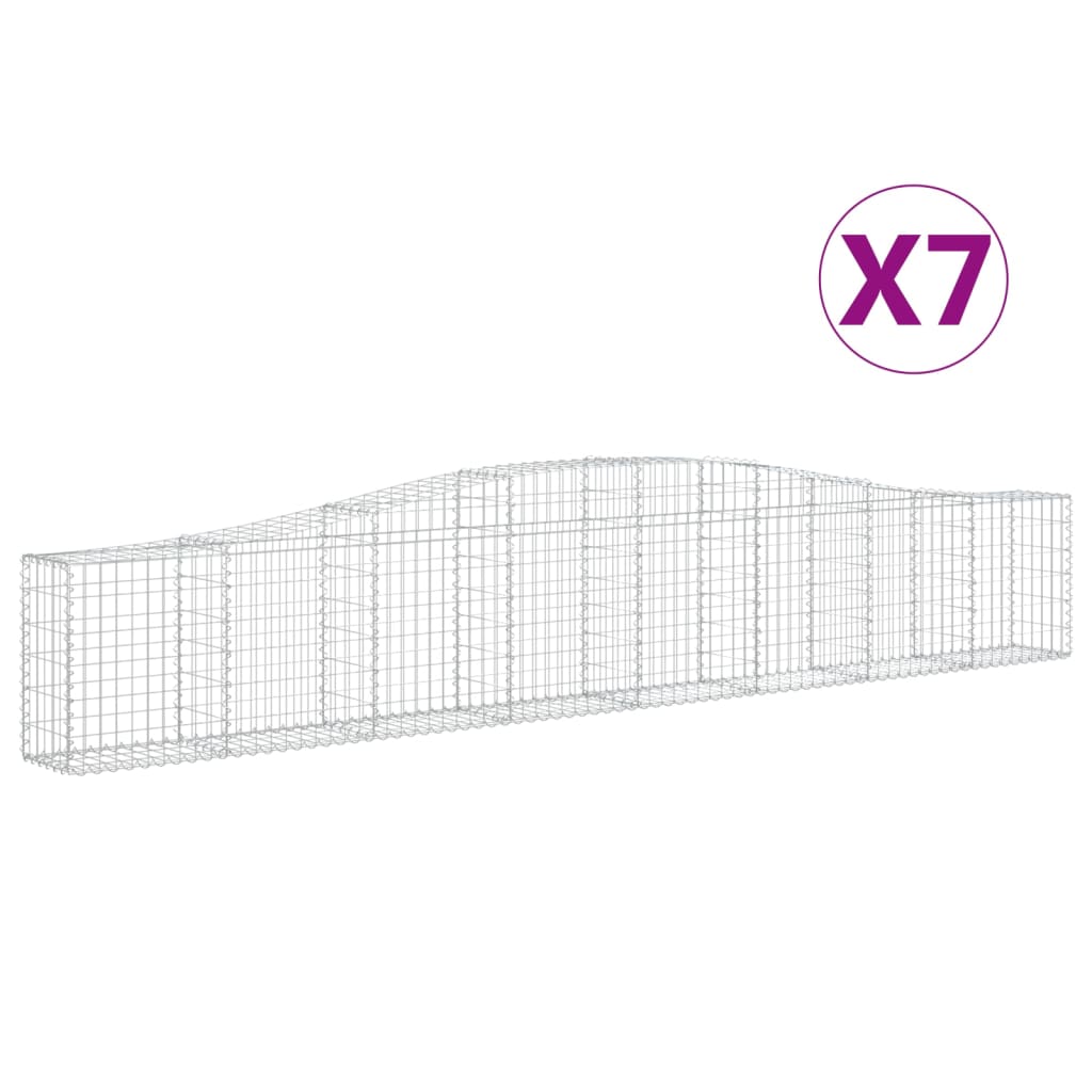 Schanskorven 7 St Gewelfd 400X30X60/80 Cm Ijzer 400 x 30 x 60/80 cm