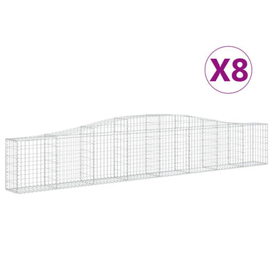 Schanskorven 8 St Gewelfd 400X30X60/80 Cm Ijzer 400 x 30 x 60/80 cm