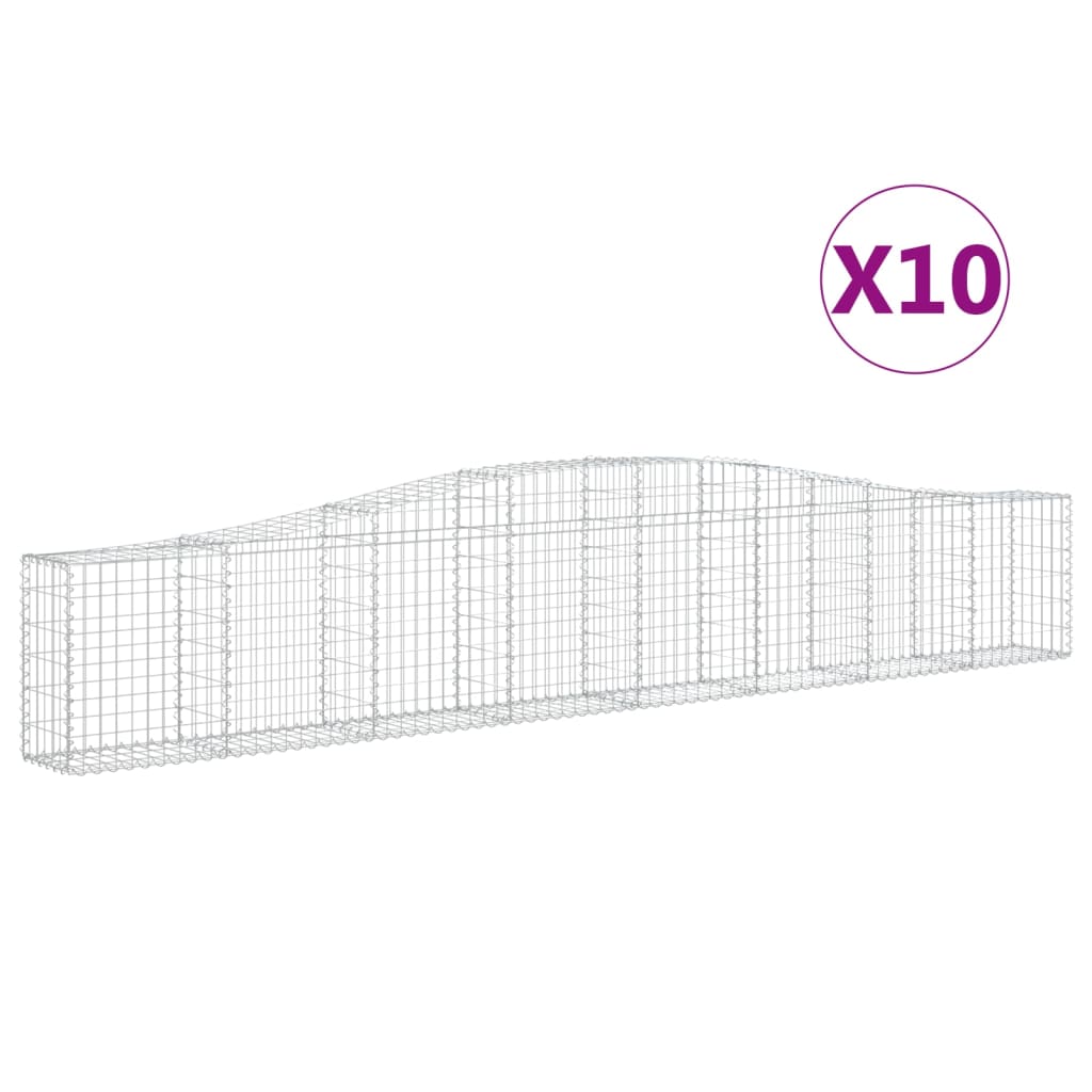 Schanskorven 10 St Gewelfd 400X30X60/80 Cm Ijzer 400 x 30 x 60/80 cm