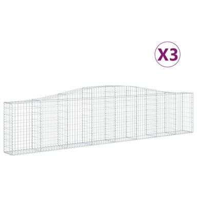 Schanskorven 3 St Gewelfd 400X30X80/100 Cm Ijzer 400 x 30 x 80/100 cm