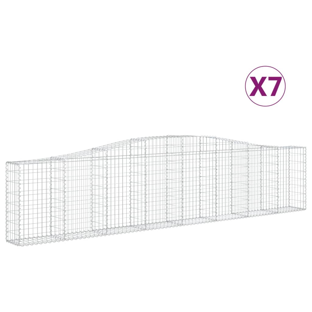 Schanskorven 7 St Gewelfd 400X30X80/100 Cm Ijzer 400 x 30 x 80/100 cm