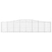 Schanskorven 7 St Gewelfd 400X30X80/100 Cm Ijzer 400 x 30 x 80/100 cm