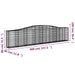 Schanskorven 9 St Gewelfd 400X30X80/100 Cm Ijzer 400 x 30 x 80/100 cm