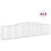 Schanskorven 15 St Gewelfd 400X30X80/100 Cm Ijzer 400 x 30 x 80/100 cm
