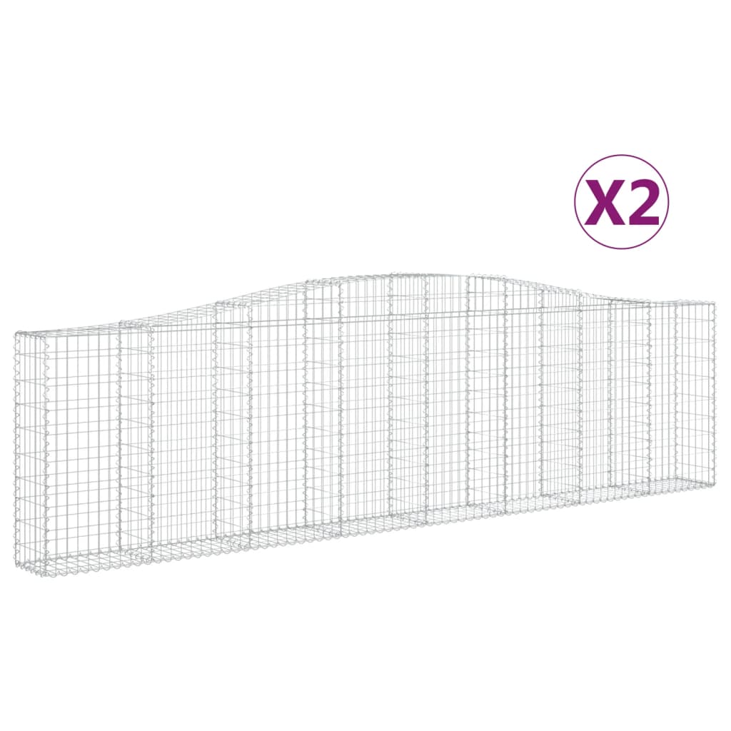 Schanskorven 2 St Gewelfd 400X30X100/120 Cm Ijzer 400 x 30 x 100/120 cm
