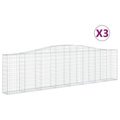 Schanskorven 3 St Gewelfd 400X30X100/120 Cm Ijzer 400 x 30 x 100/120 cm