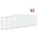 Schanskorven 3 St Gewelfd 400X30X100/120 Cm Ijzer 400 x 30 x 100/120 cm