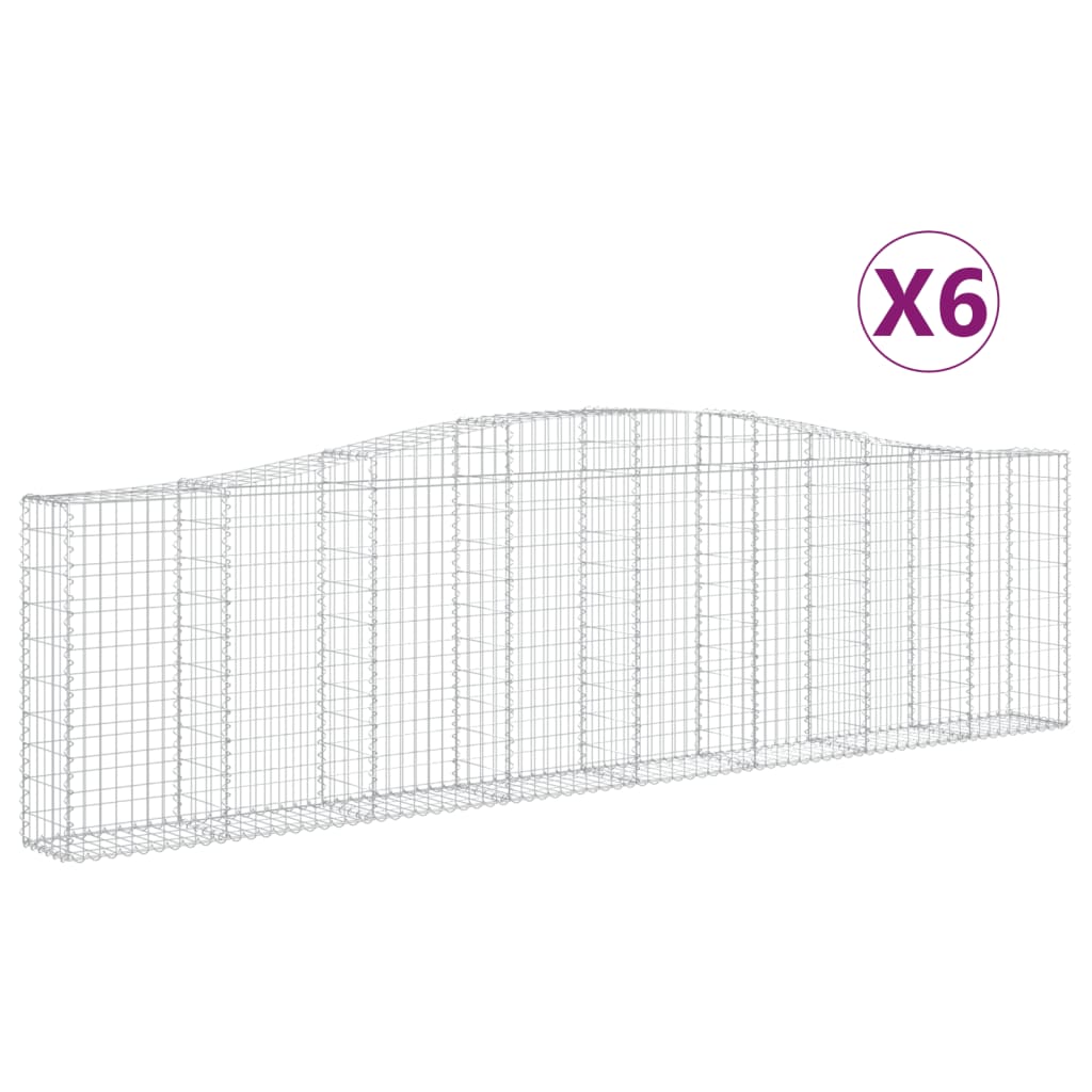 Schanskorven 6 St Gewelfd 400X30X100/120 Cm Ijzer 400 x 30 x 100/120 cm