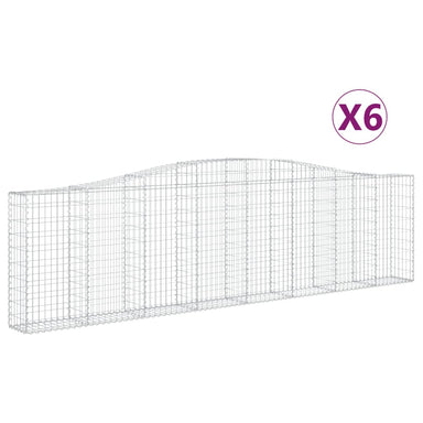 Schanskorven 6 St Gewelfd 400X30X100/120 Cm Ijzer 400 x 30 x 100/120 cm