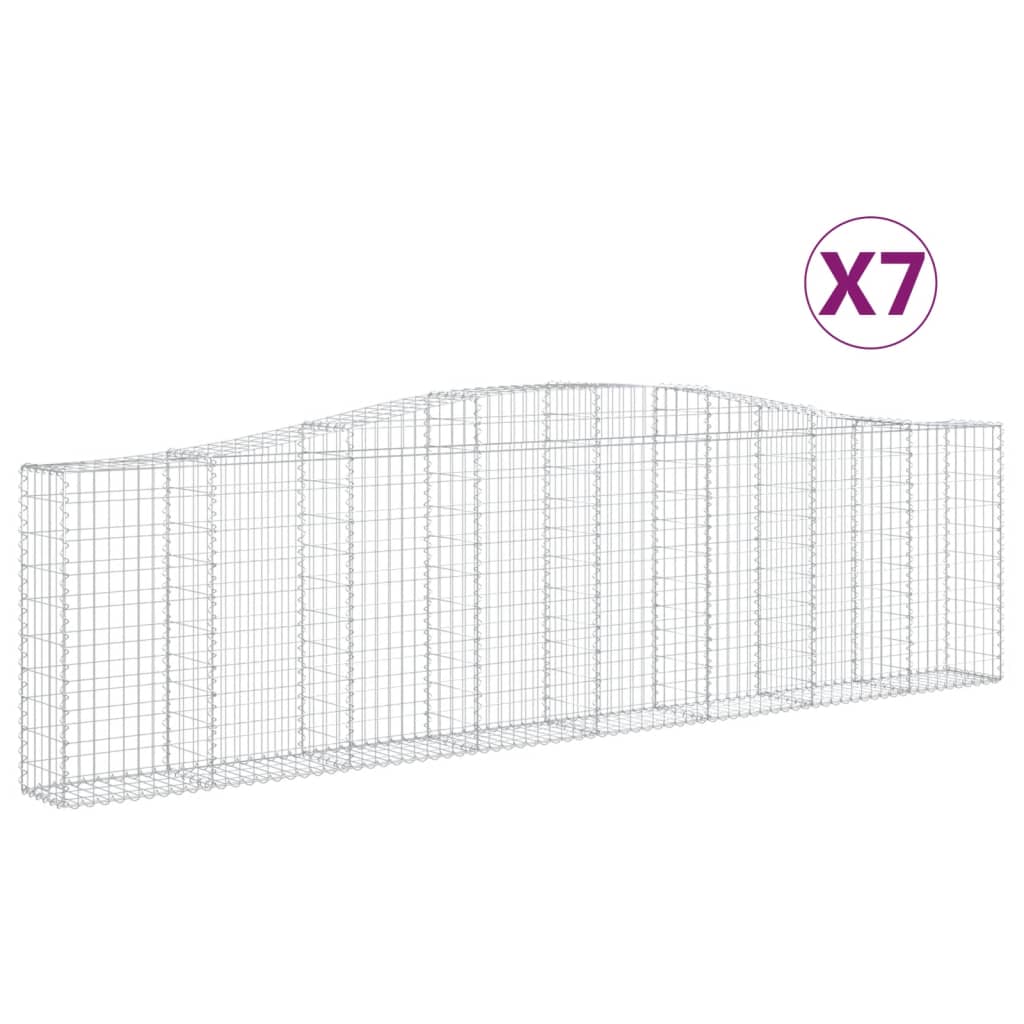 Schanskorven 7 St Gewelfd 400X30X100/120 Cm Ijzer 400 x 30 x 100/120 cm