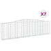 Schanskorven 7 St Gewelfd 400X30X100/120 Cm Ijzer 400 x 30 x 100/120 cm