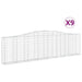Schanskorven 9 St Gewelfd 400X30X100/120 Cm Ijzer 400 x 30 x 100/120 cm