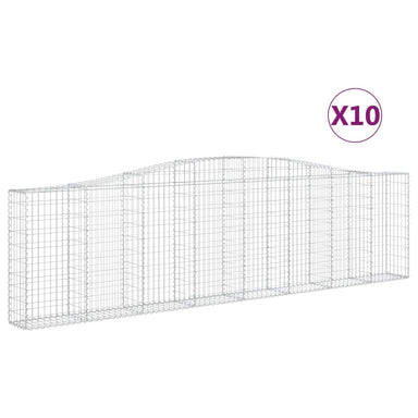 Schanskorven 10 St Gewelfd 400X30X100/120 Cm Ijzer 400 x 30 x 100/120 cm