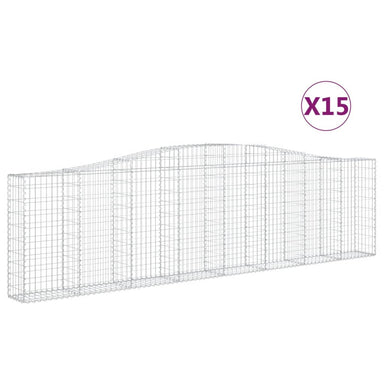 Schanskorven 15 St Gewelfd 400X30X100/120 Cm Ijzer 400 x 30 x 100/120 cm