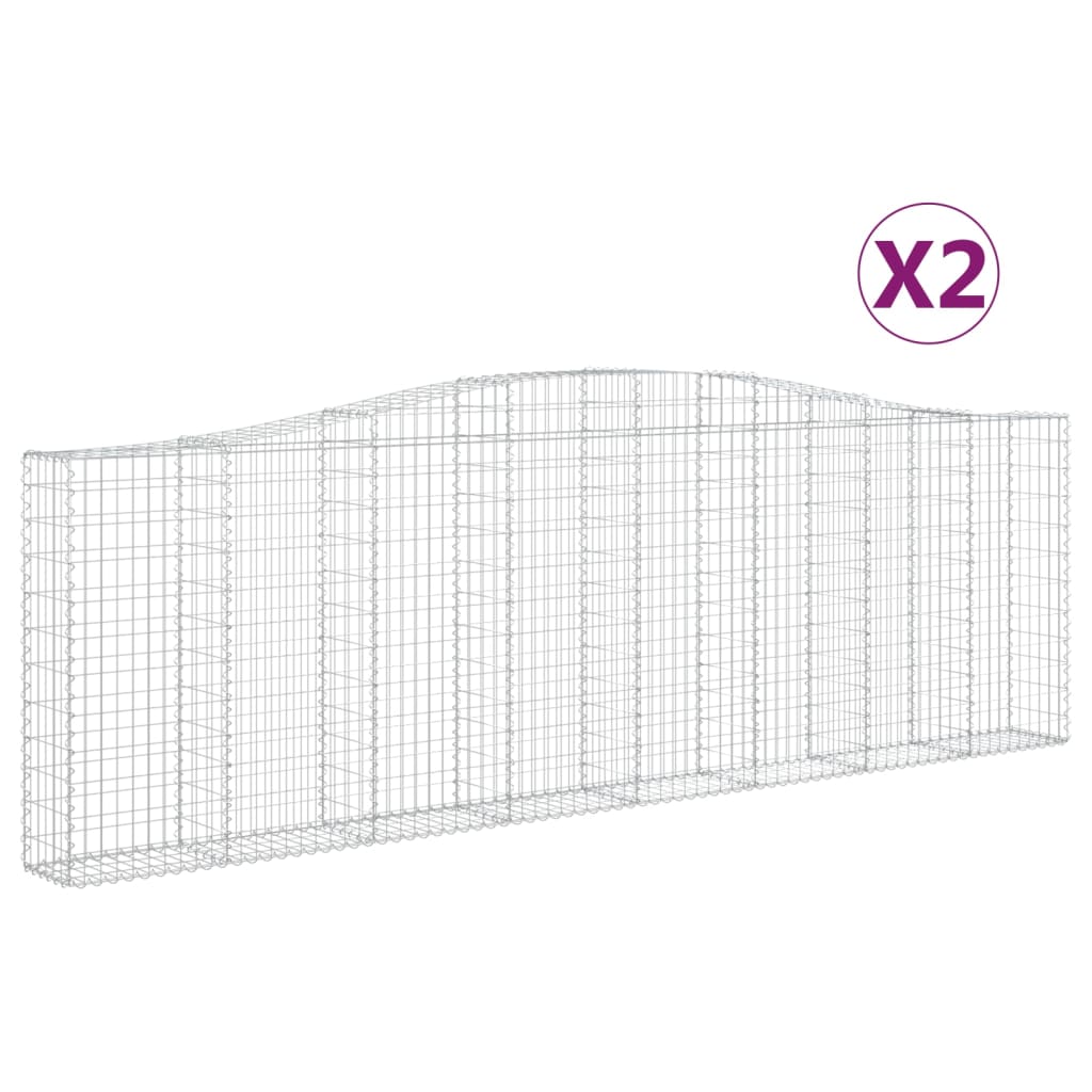Schanskorven 2 St Gewelfd 400X30X120/140 Cm Ijzer 400 x 30 x 120/140 cm