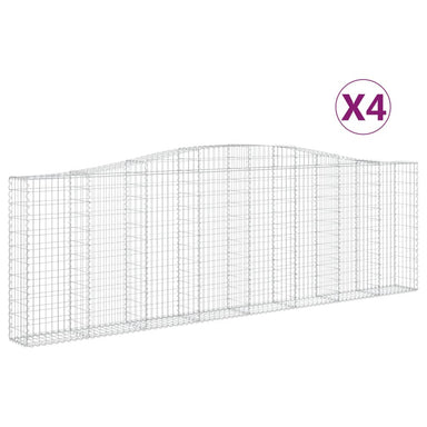 Schanskorven 4 St Gewelfd 400X30X120/140 Cm Ijzer 400 x 30 x 120/140 cm