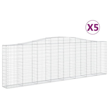 Schanskorven 5 St Gewelfd 400X30X120/140 Cm Ijzer 400 x 30 x 120/140 cm