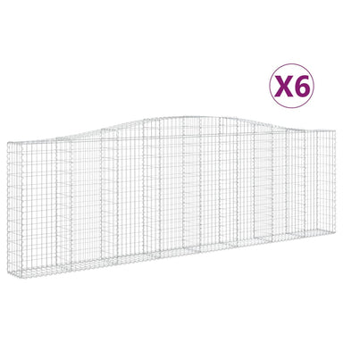 Schanskorven 6 St Gewelfd 400X30X120/140 Cm Ijzer 400 x 30 x 120/140 cm