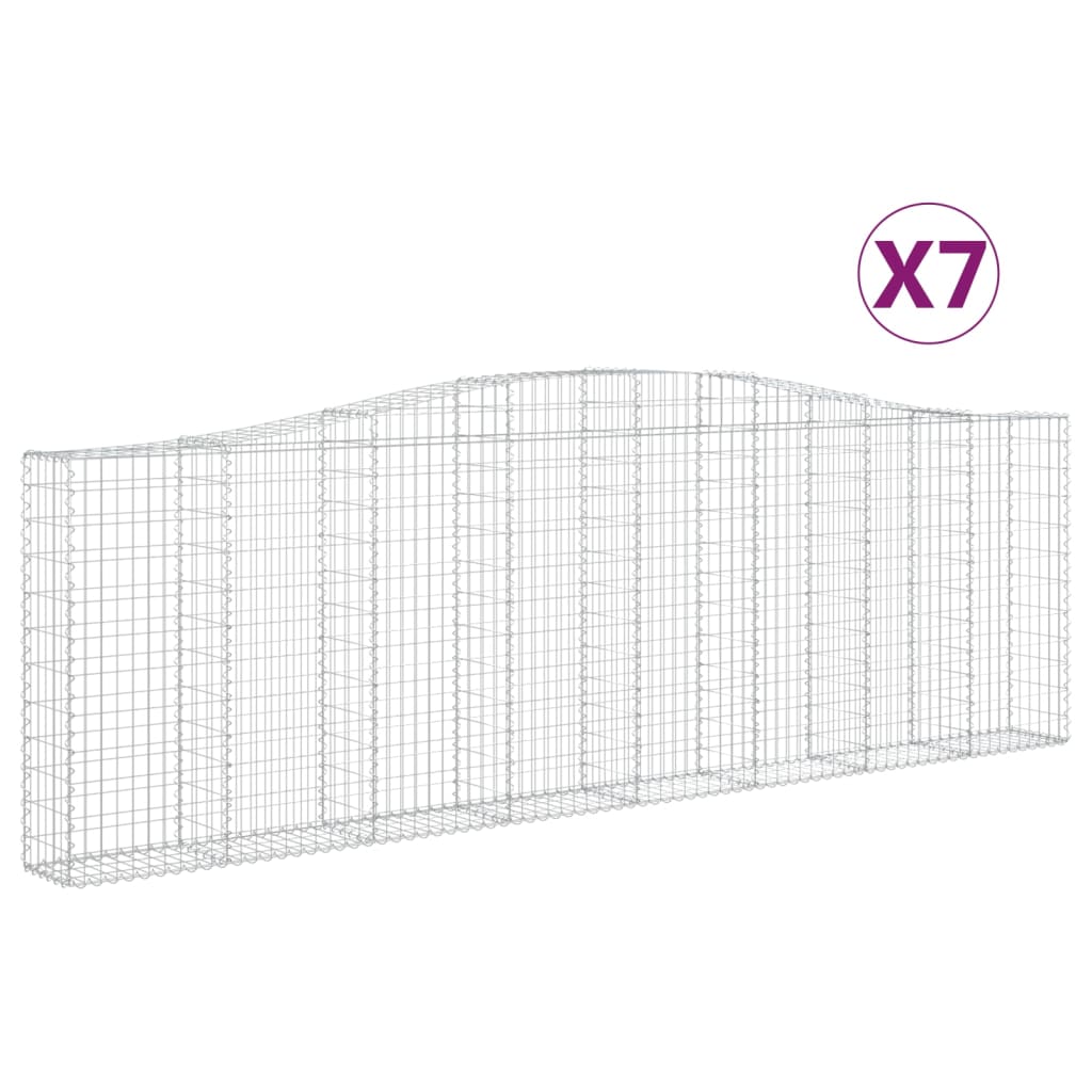 Schanskorven 7 St Gewelfd 400X30X120/140 Cm Ijzer 400 x 30 x 120/140 cm
