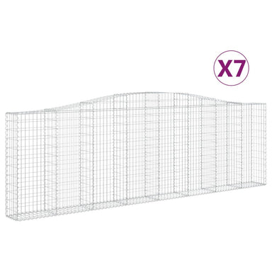 Schanskorven 7 St Gewelfd 400X30X120/140 Cm Ijzer 400 x 30 x 120/140 cm