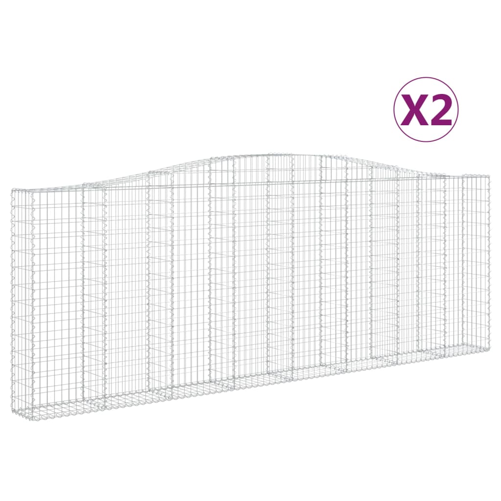 Schanskorven 2 St Gewelfd 400X30X140/160 Cm Ijzer 400 x 30 x 140/160 cm