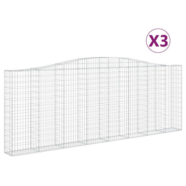 Schanskorven 3 St Gewelfd 400X30X140/160 Cm Ijzer 400 x 30 x 140/160 cm