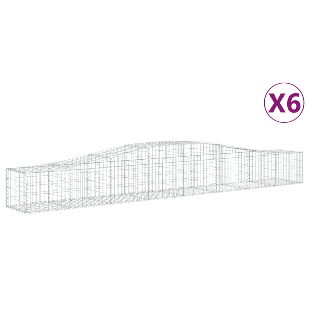 Schanskorven 6 St Gewelfd 400X50X40/60 Cm Ijzer 400 x 50 x 40/60 cm