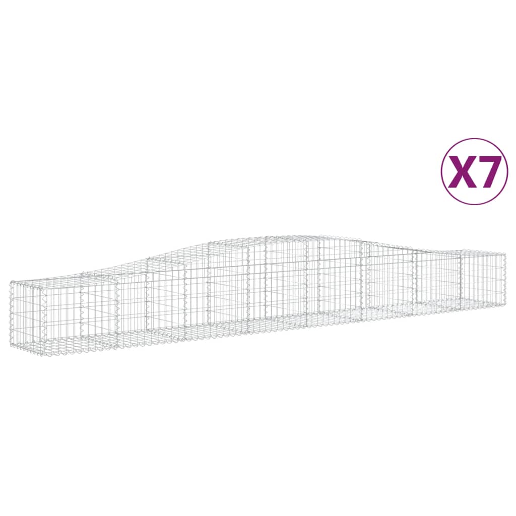 Schanskorven 7 St Gewelfd 400X50X40/60 Cm Ijzer 400 x 50 x 40/60 cm