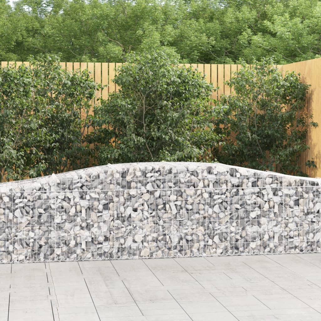 Schanskorven 4 St Gewelfd 400X50X60/80 Cm Gegalvaniseerd Ijzer 400 x 50 x 60/80 cm